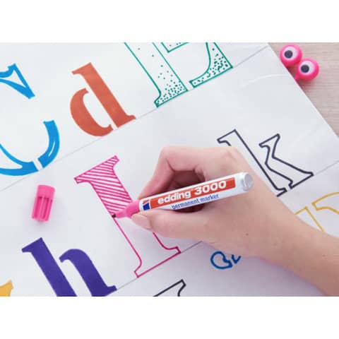 Marcatore permanente edding 3000 punta conica 1,5-3 mm nero E-3000 001